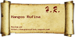 Hangos Rufina névjegykártya